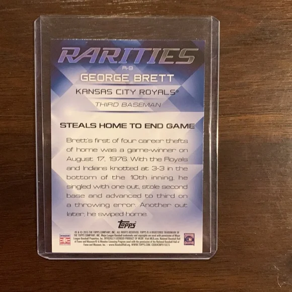 George Brett 2015 Topps Rarities Card #R-9 - Picture 2 of 2